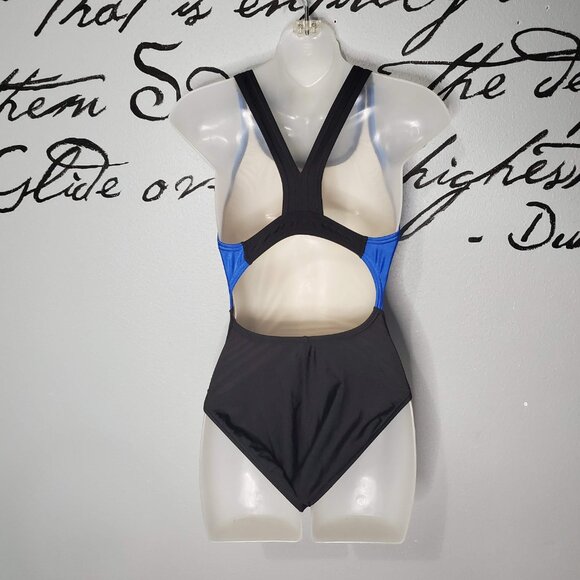 Speedo Black & Blue Quantum Splice One Piece Swimsuit, S - Picture 5 of 6